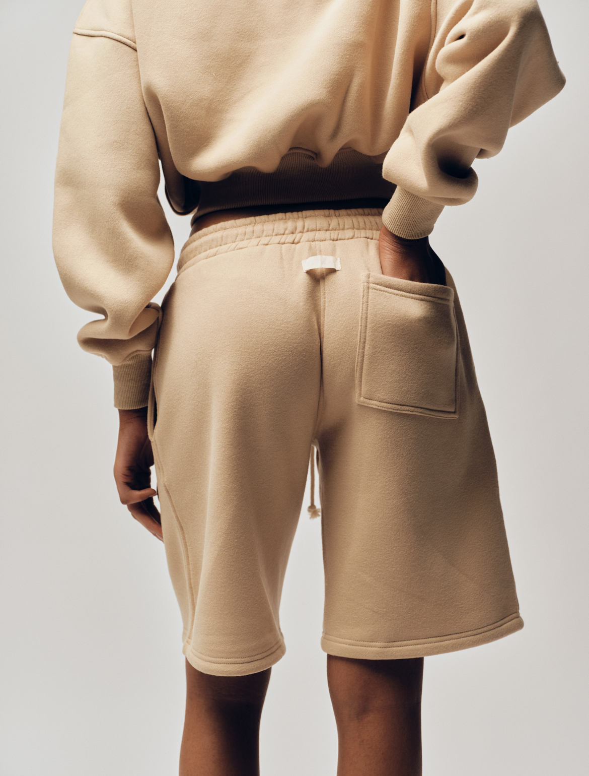 Plush track shorts - Bisque