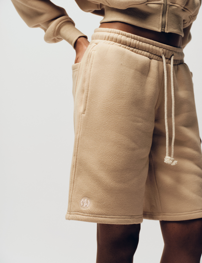 Plush track shorts - Bisque