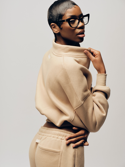 Plush track jacket - Bisque