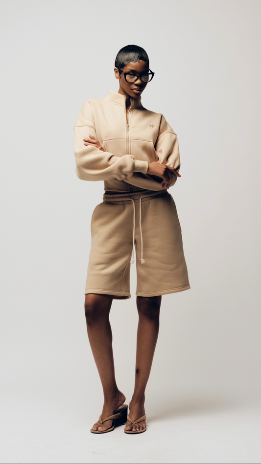 Plush track jacket - Bisque